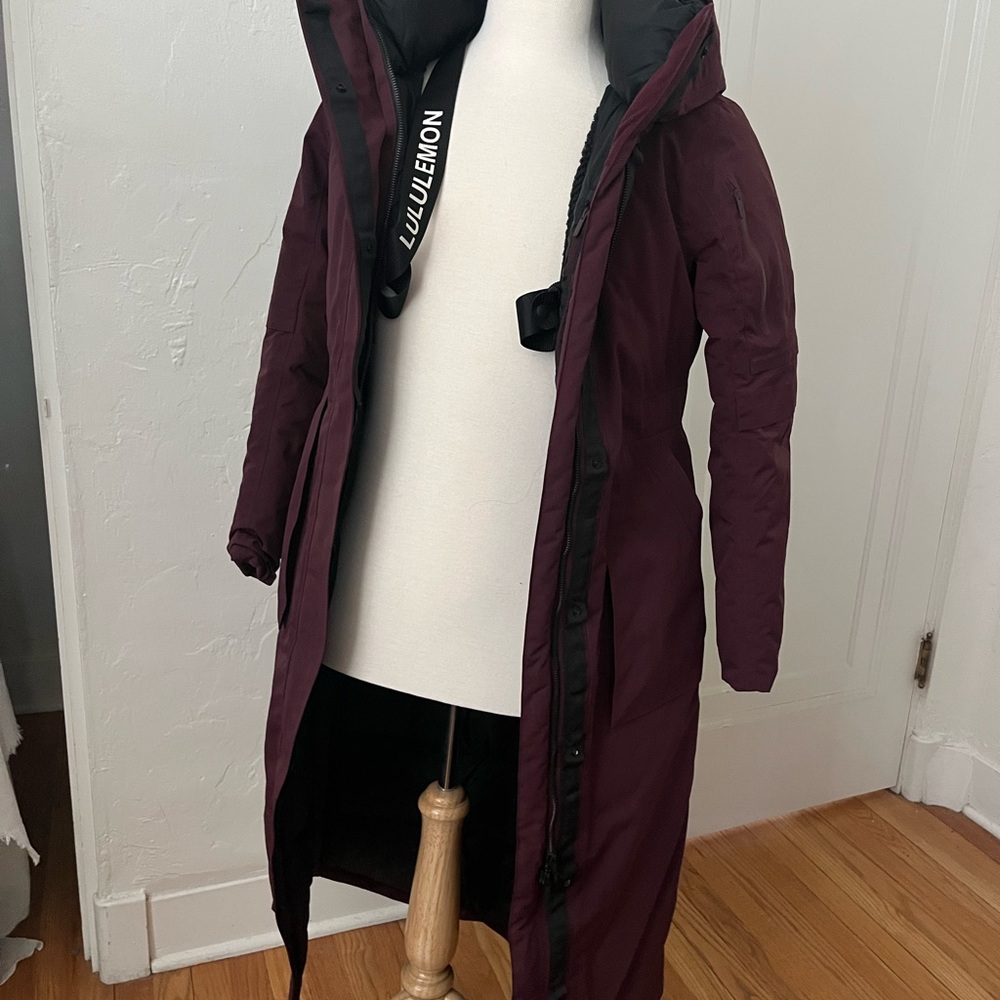 Lululemon Long Puffer Coat in Dark Purple